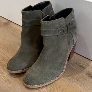 Sole Society Olive Green Suede Ankle Boots